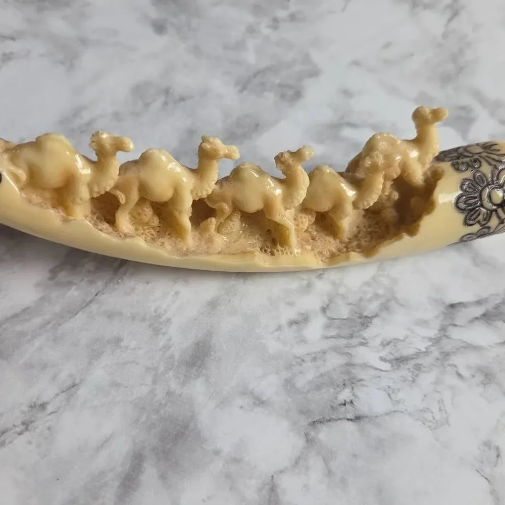 Faux‎ Ivory Camel Carving Decor